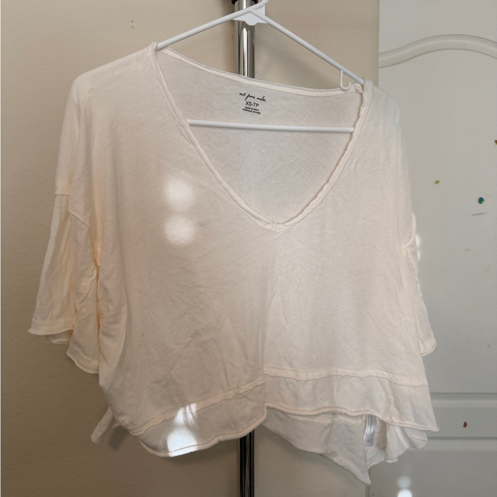 Urban Outfitters Cream V-Neck Blouse